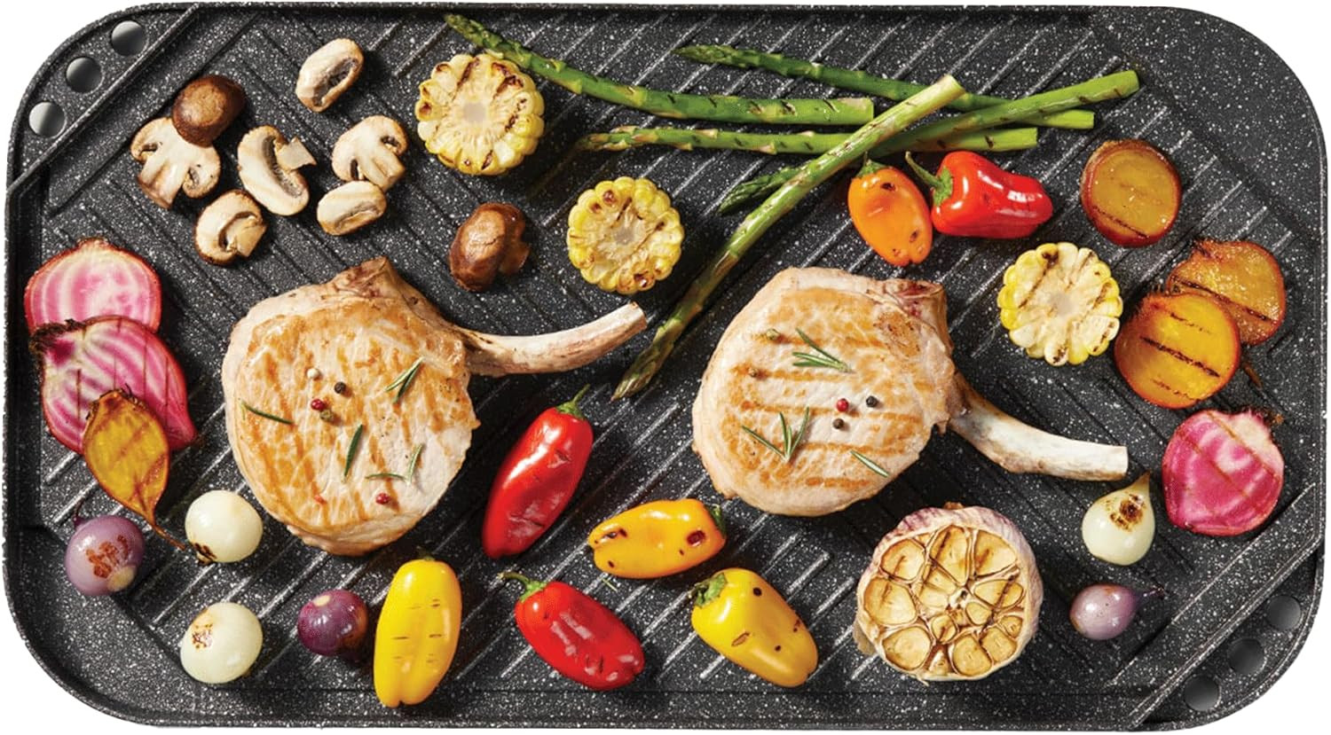 Rock 19.7” Non-Stick Reversible Grill & Griddle – Durable & Easy to Clean