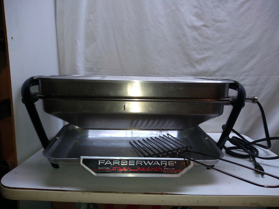Farberware Electric Open Hearth Indoor Broiler Grill Drip Tray Heat Control 450