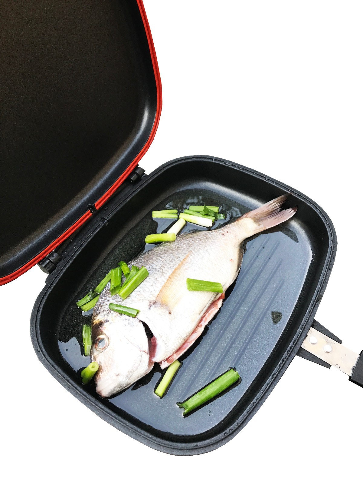 Non Stick Double Grill Pan For Indoor/ Outdoor For BBQ Fish Sturdy Magnetic