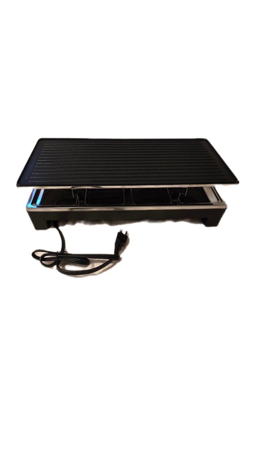 Cusimax Indoor Electric Grill 1200W Non-Stick Adjustable Temp Black Rect