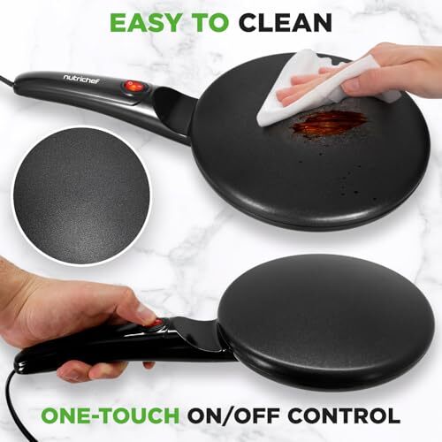 NutriChef Electric Griddle – Crepe Maker Hot Plate Cooktop