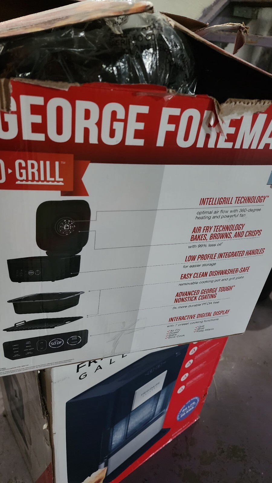 New George Foreman Beyond Grill 8-In-1 Electric Indoor Grill Air Fryer MCAFD00D
