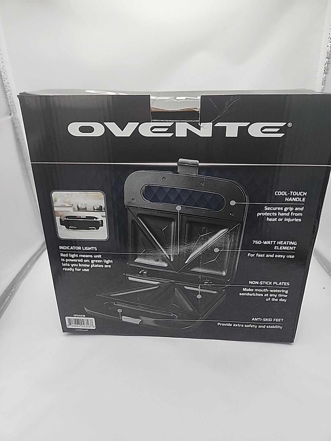 OVENTE GPS401B Sandwich Grill Maker – Black