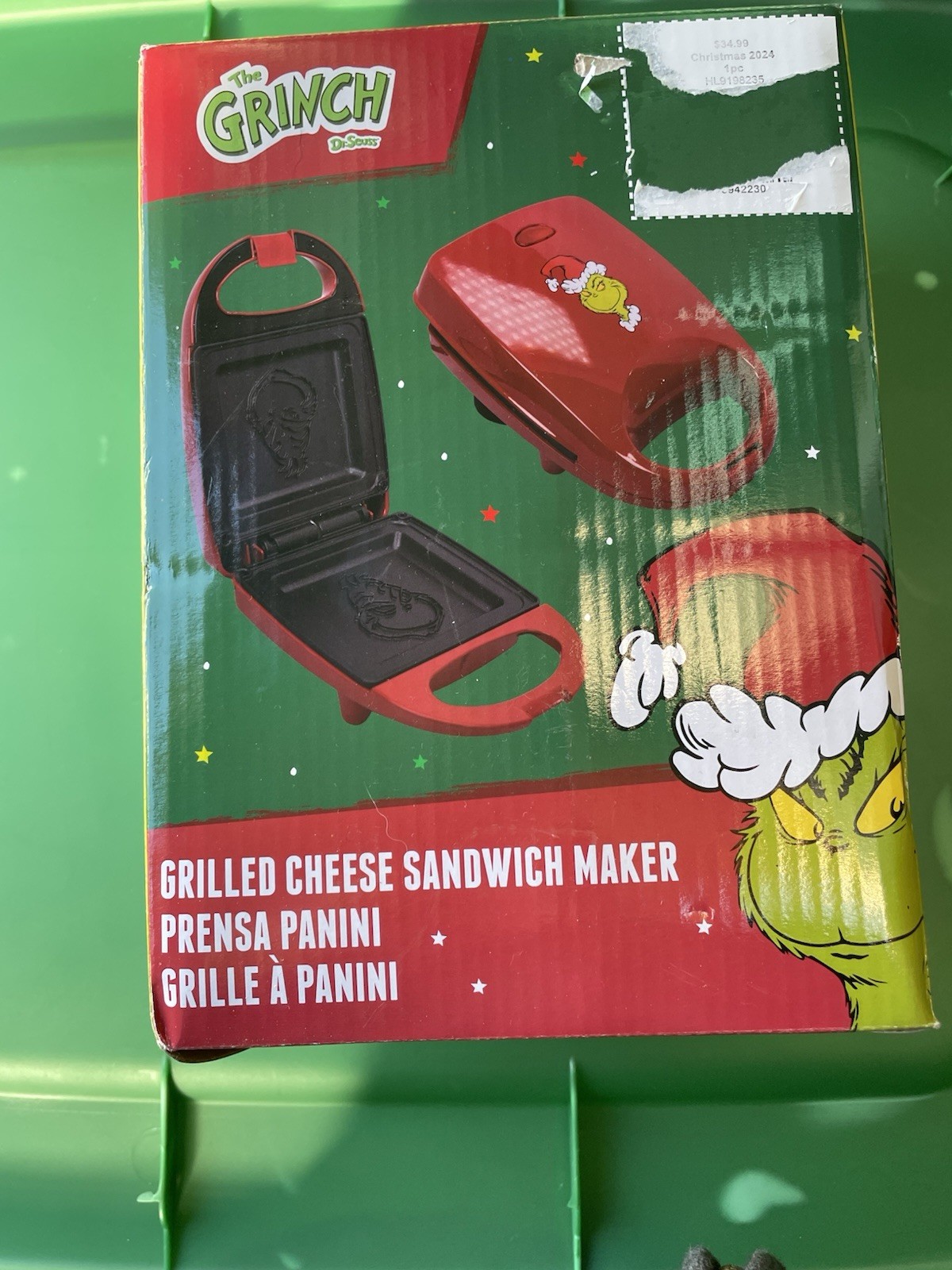 THE GRINCH DR SEUSS GRILLED CHEESE SANDWICH MAKER