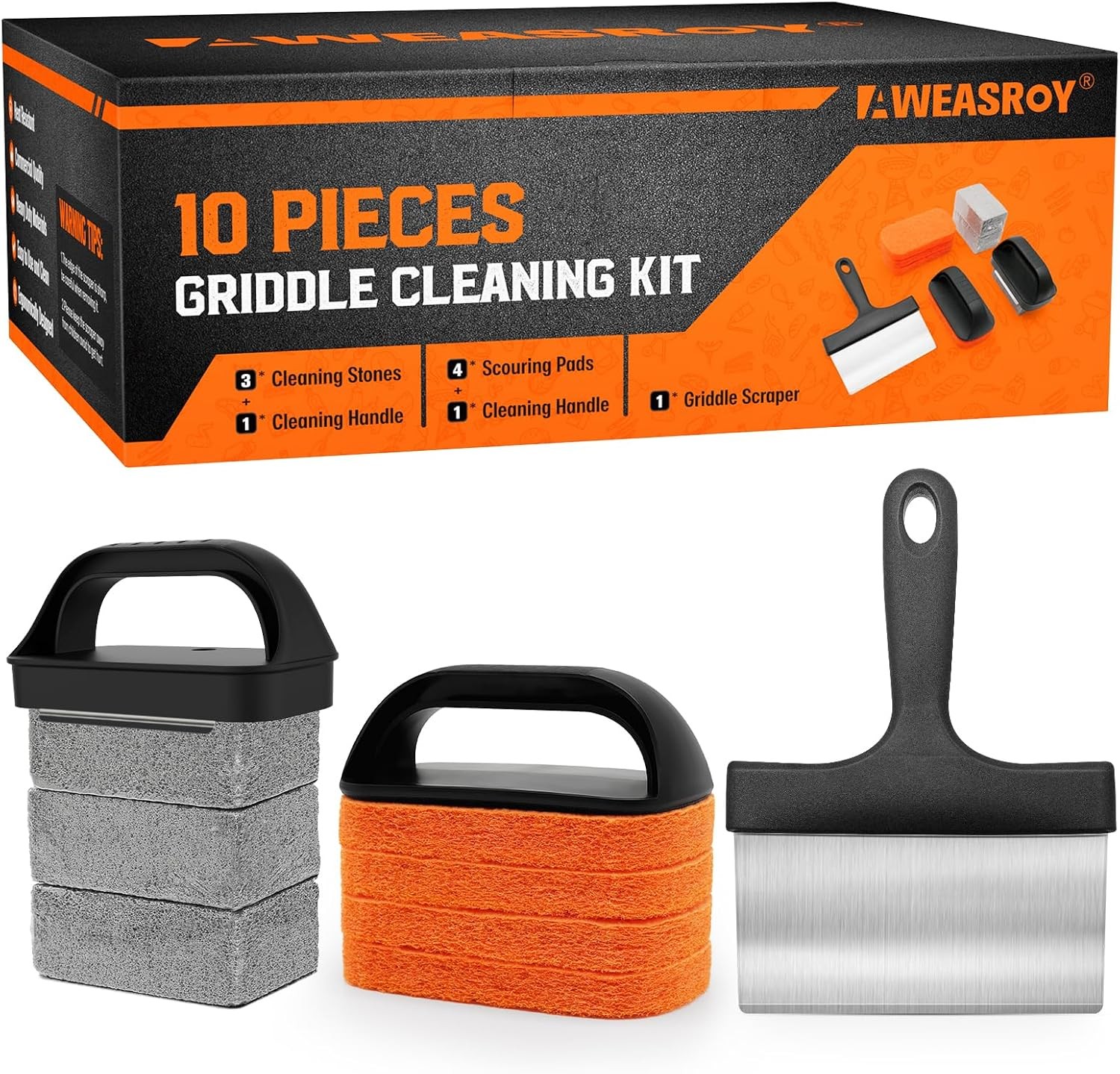 Griddle Cleaning Kit for Blackstone, Flat Top Grill with Black