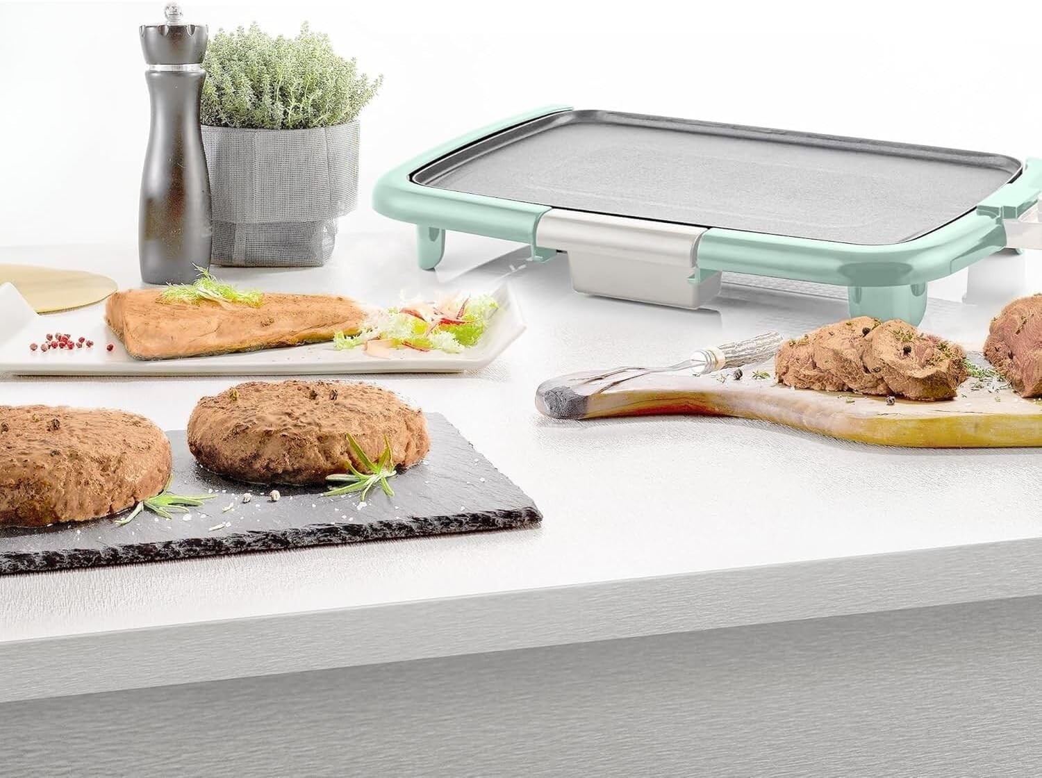 Electric Griddle with 16 x 10 Inch Flat Non-Stick Cooking Surface, Removable and