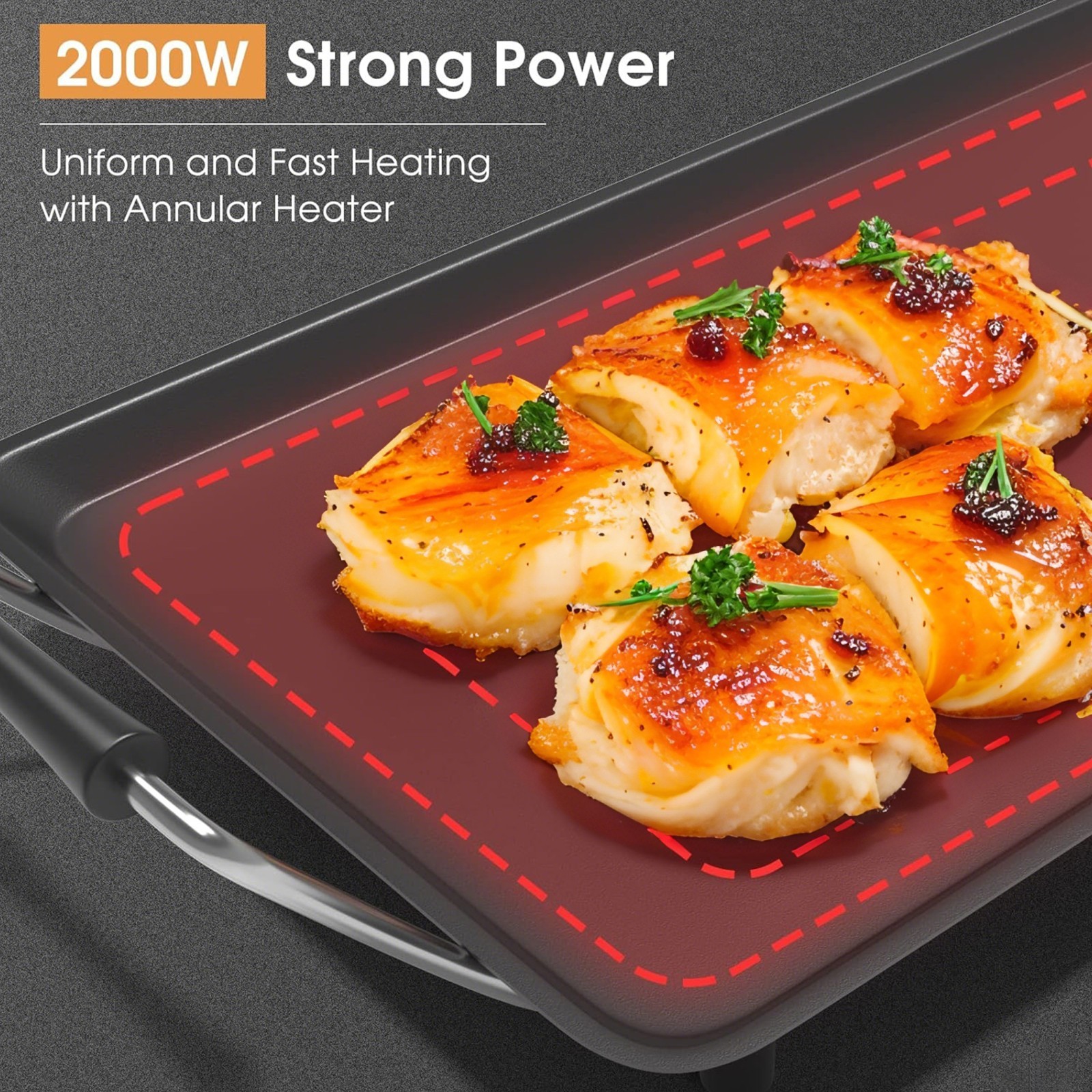 AORAN 35in Electric Teppanyaki Griddle 2000W FreeShip No Import Fee