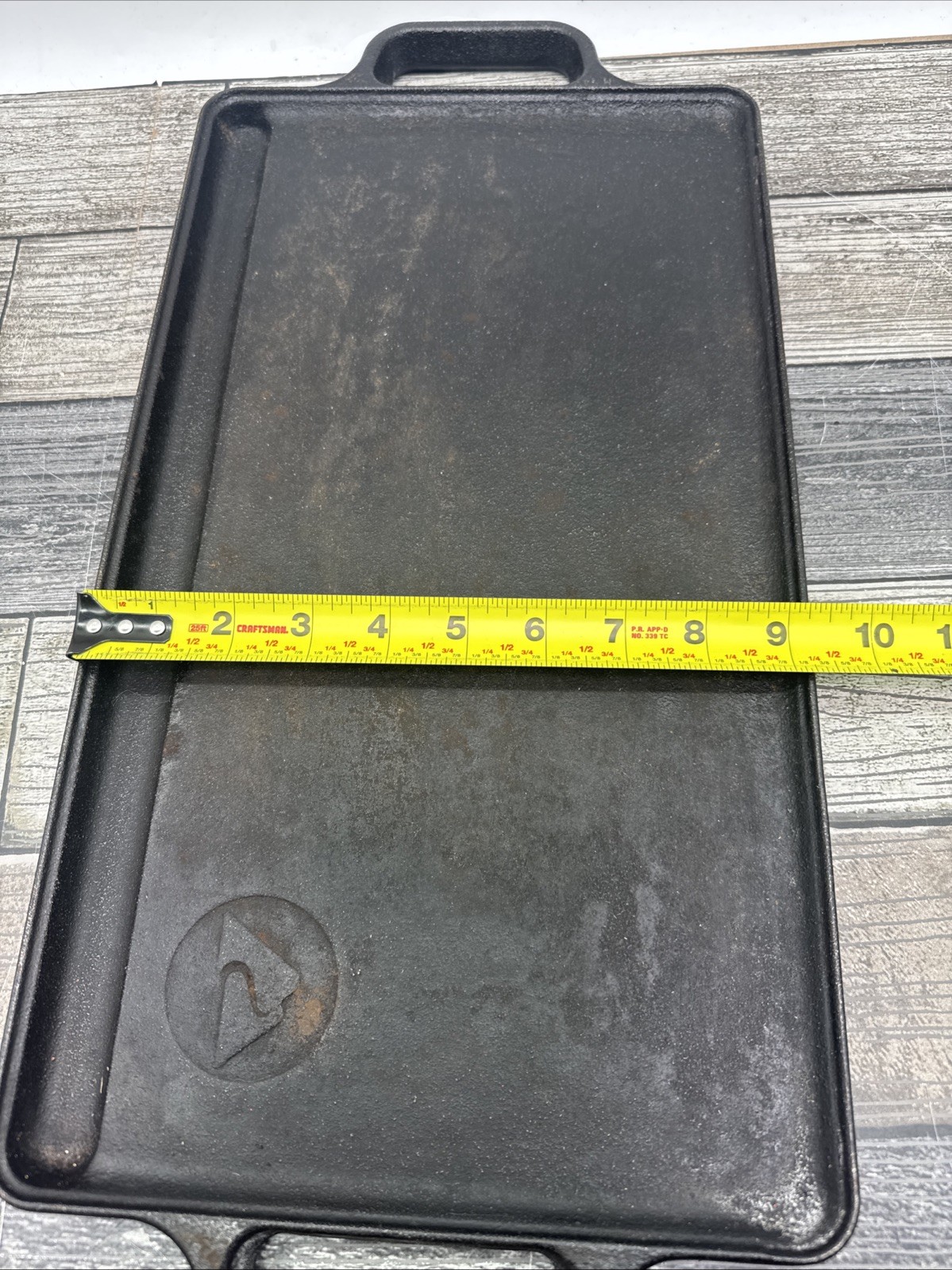 Ozark Trail Lg Reversible Seasoned Cast Iron Grill/Griddle 16.5×9 HEAVY Camping