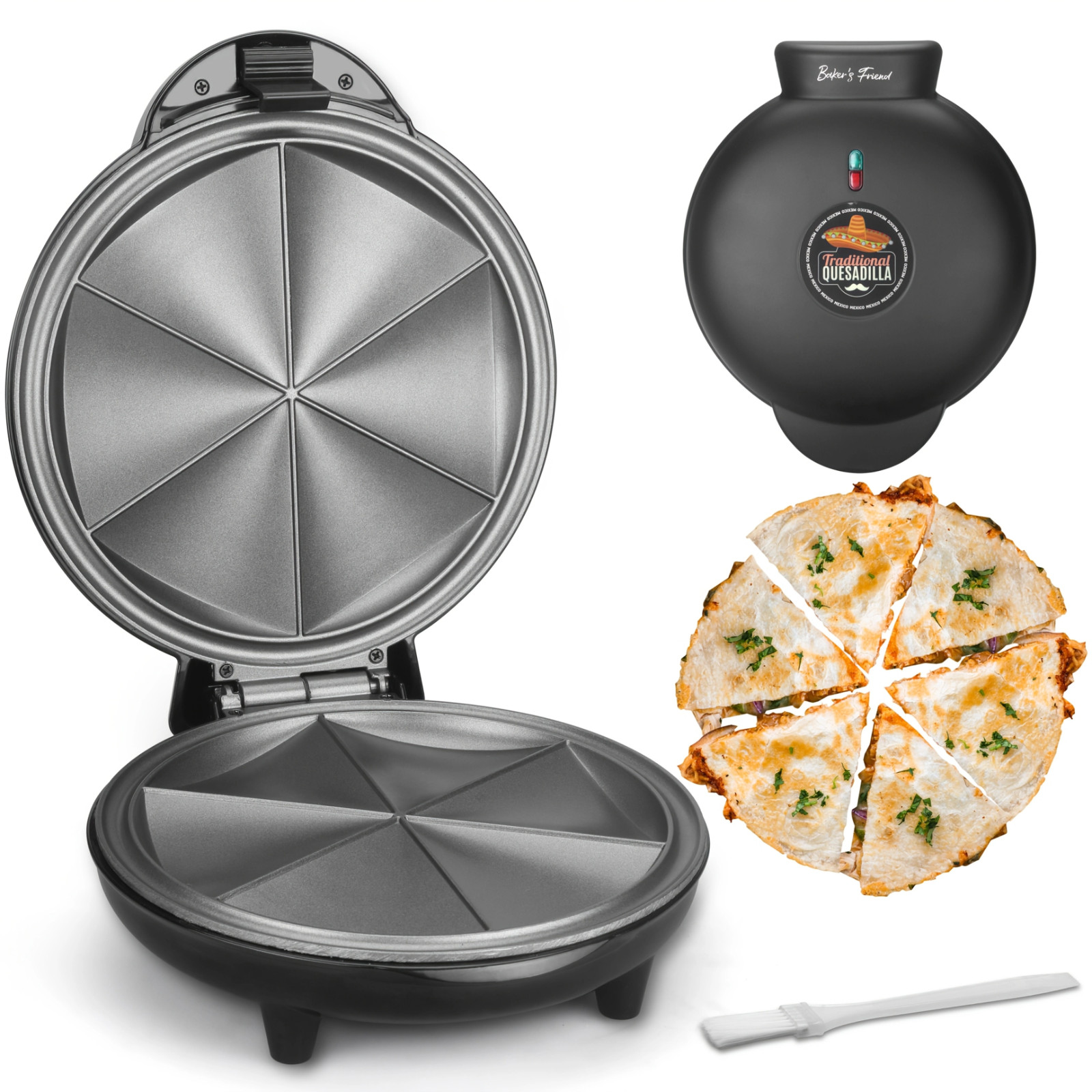 Baker’s Friend Electric Quesadilla Maker with Extra Standard, Graphite Black