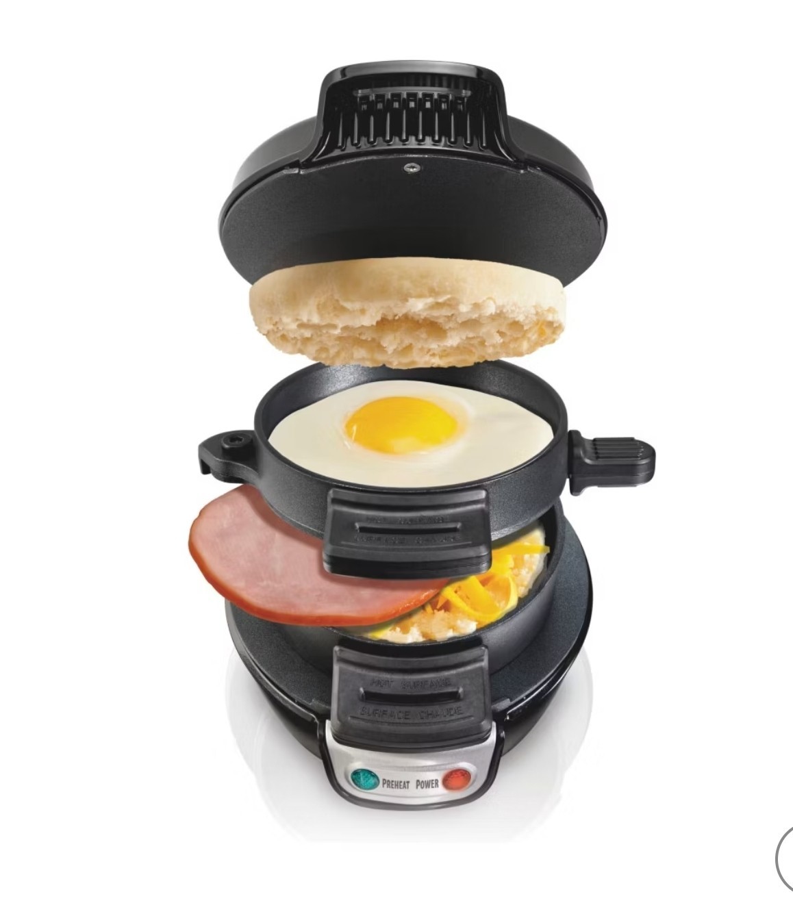 Hamilton Beach Breakfast Sandwich Maker – Silver NEW with 200 Recipe Cook Book