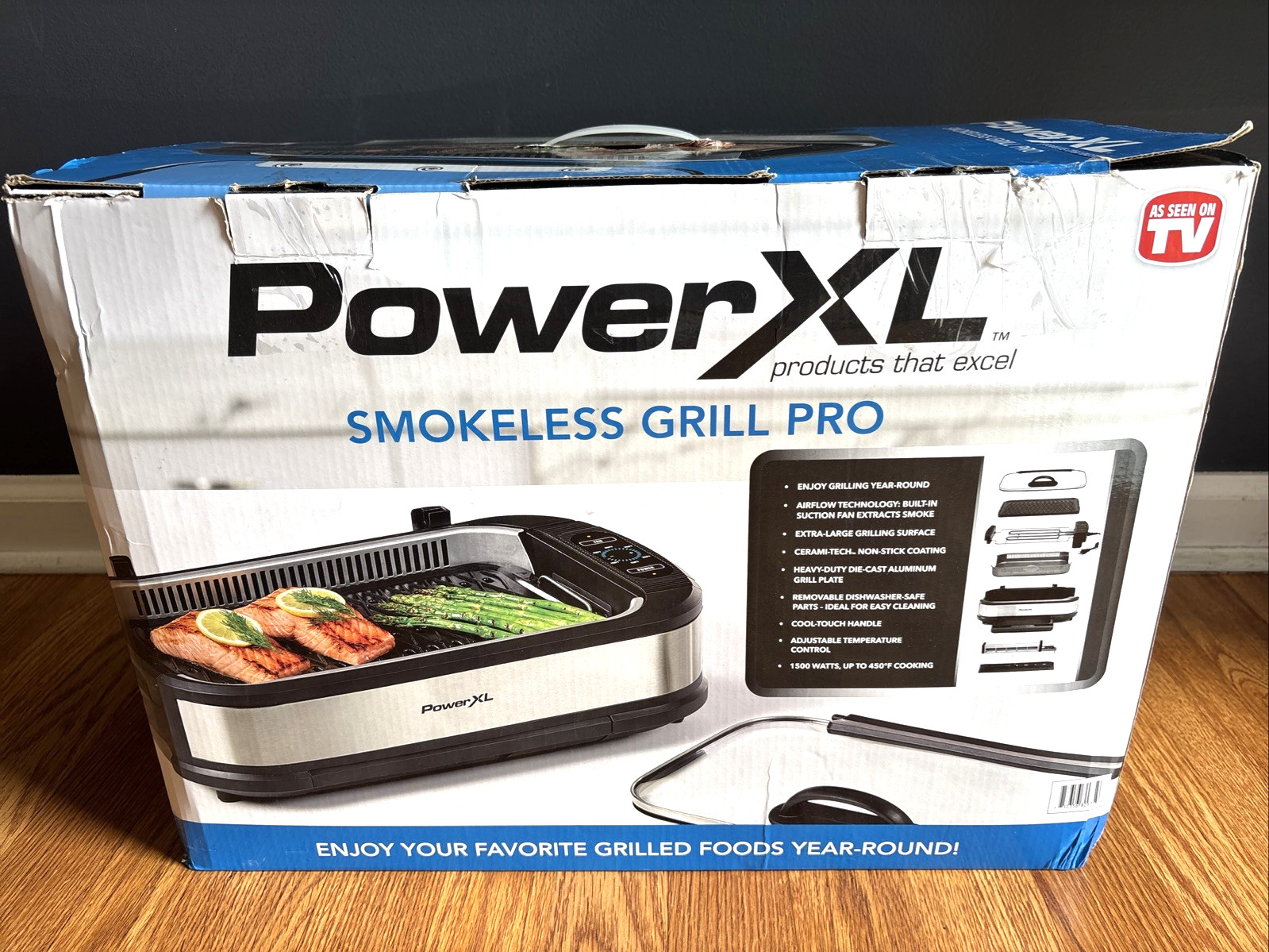 PowerXL Smokeless Grill Plus Indoor Electric Grill 13.75″x8″ Non-Stick AirFlow