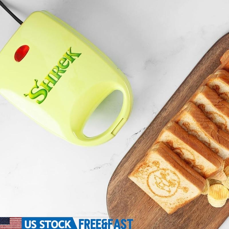 Fun Shrek Sandwich Maker Non-Stick Easy Clean Small Kitchen Appliance 520W New