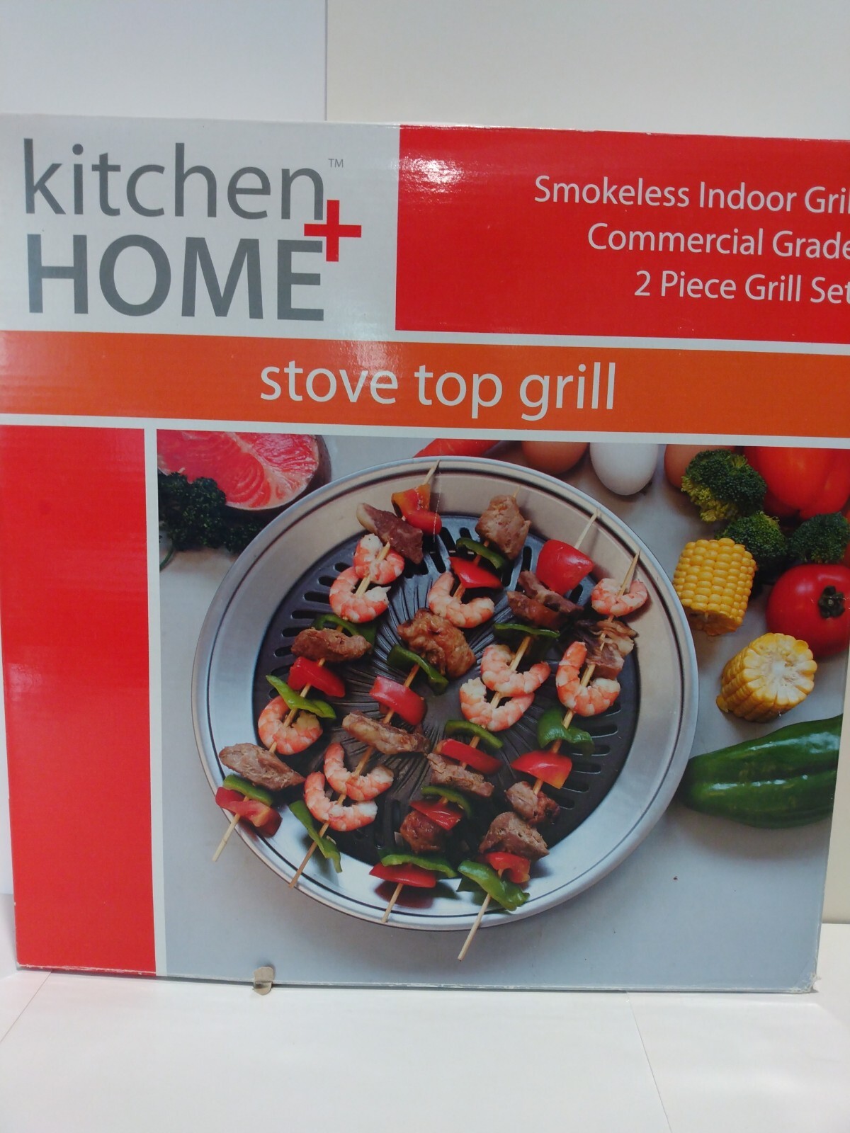 Kitchen + Home Stove Top Smokeless Grill Indoor BBQ, Stainless Steel with Dou…