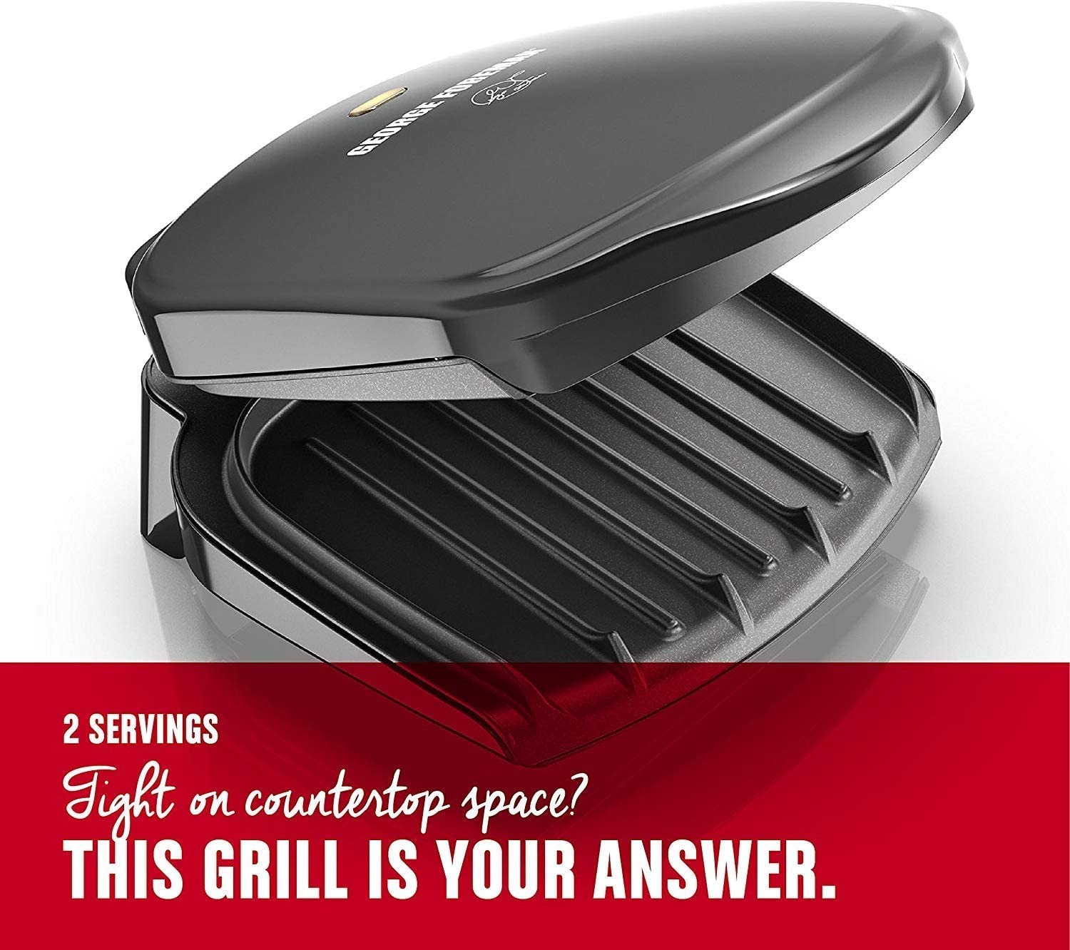 George Foreman 2-Serving Compact Mini Grill Panini Press Grill