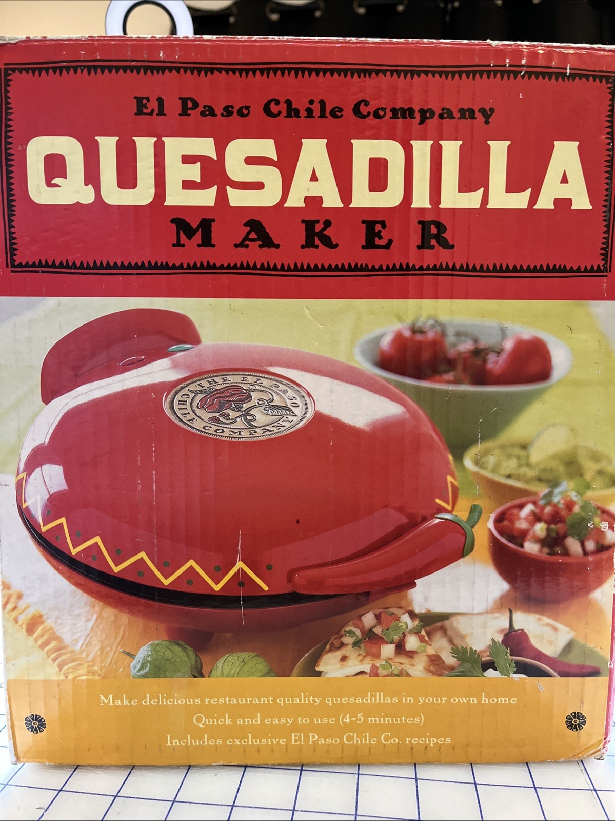 El Paso Chile Company Quesadilla Maker Model #S676- Red