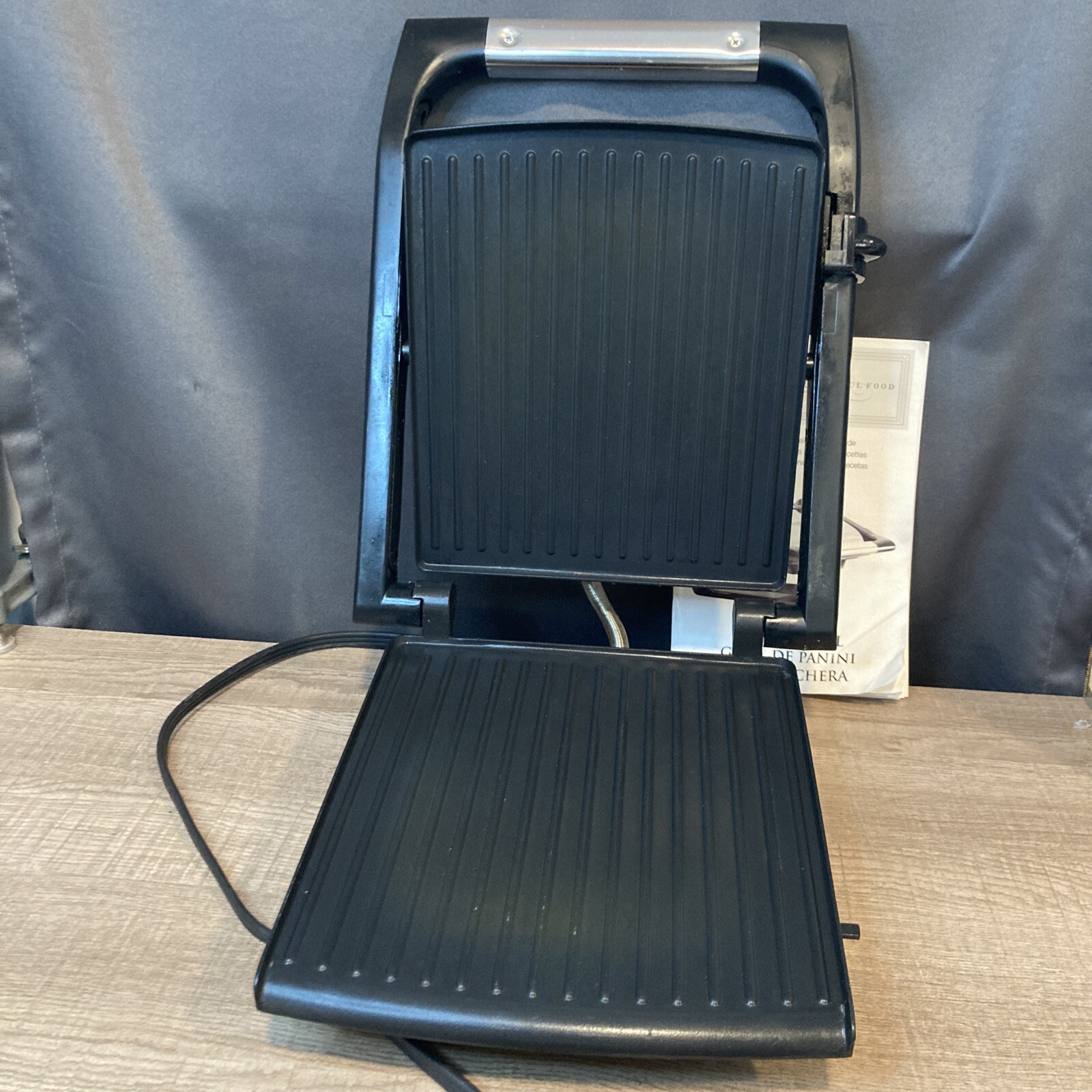 Bella Cucina, Artful Food, Panini Grill, Stainless Steel And Black