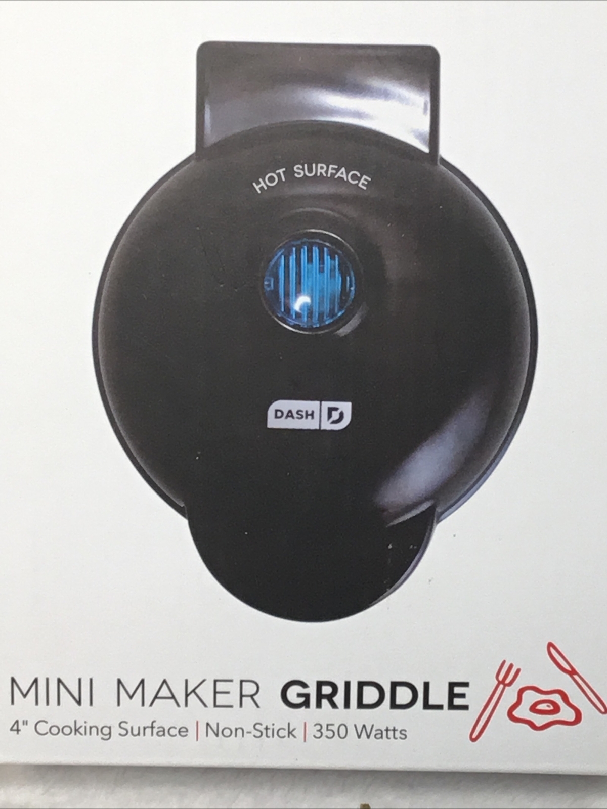 Dash Compact Mini Maker Griddle 4” Nonstick Cooking Surface Plug In 350 Watts