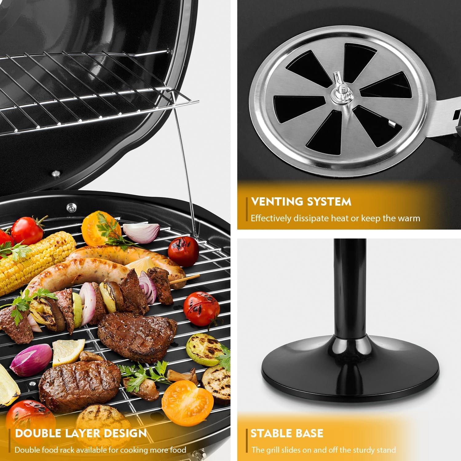 Electric Grill, Indoor/Outdoor Electric BBQ Grill, 1600W Portable Removable S…