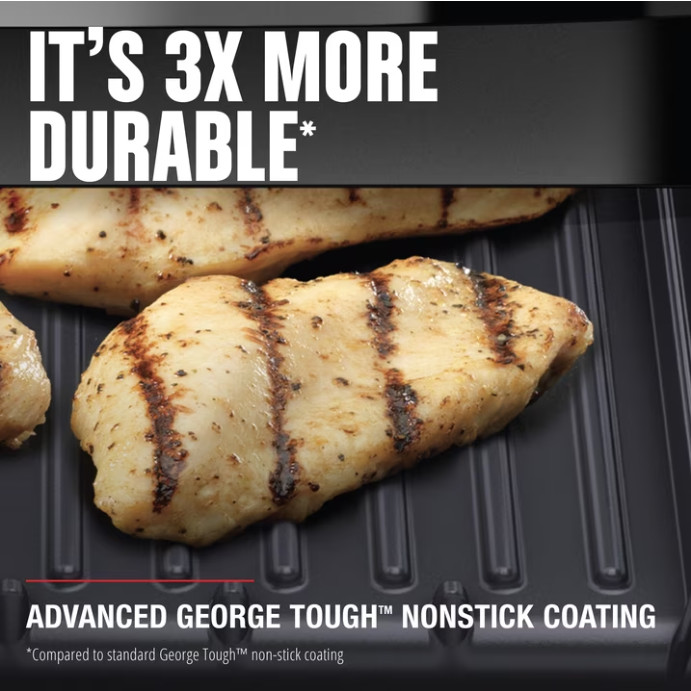 George Foreman 4-Serving Electric Grill & Panini Press, Easy-Clean Nonstick Plat