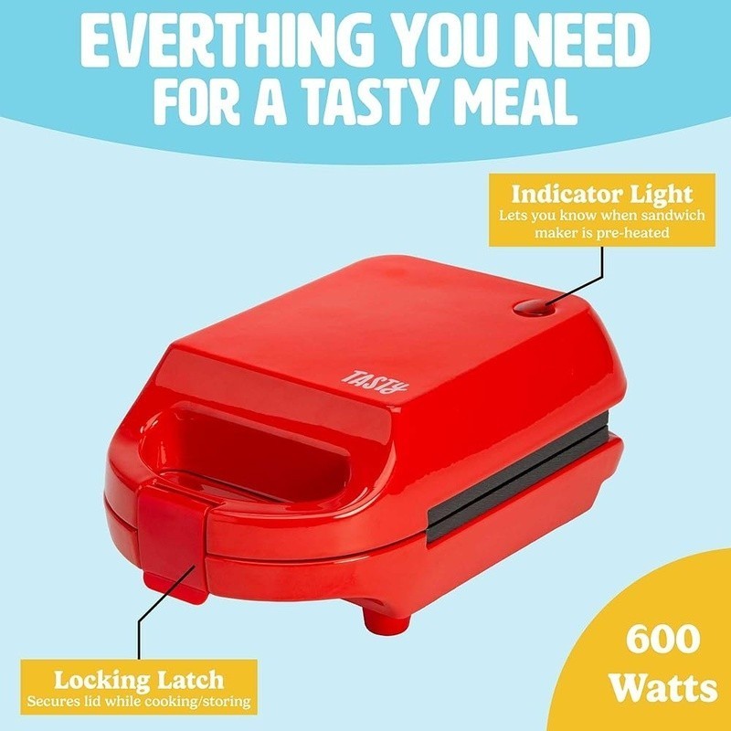 Mini Sandwich Maker Nonstick Dual Sided 600W Grilled Cheese Quesadilla Compact