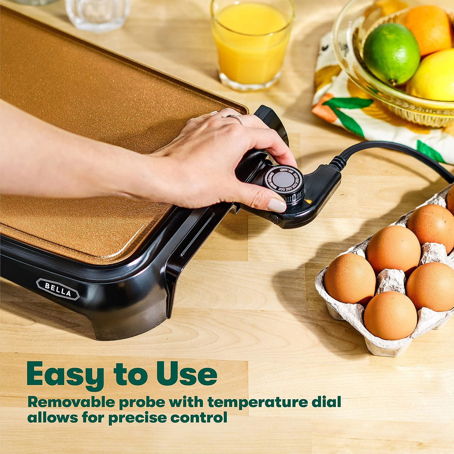 Griddle Ceramic Copper TI, Healthy-Eco Non-Stick Coating, Hassle-Free Clean Up,
