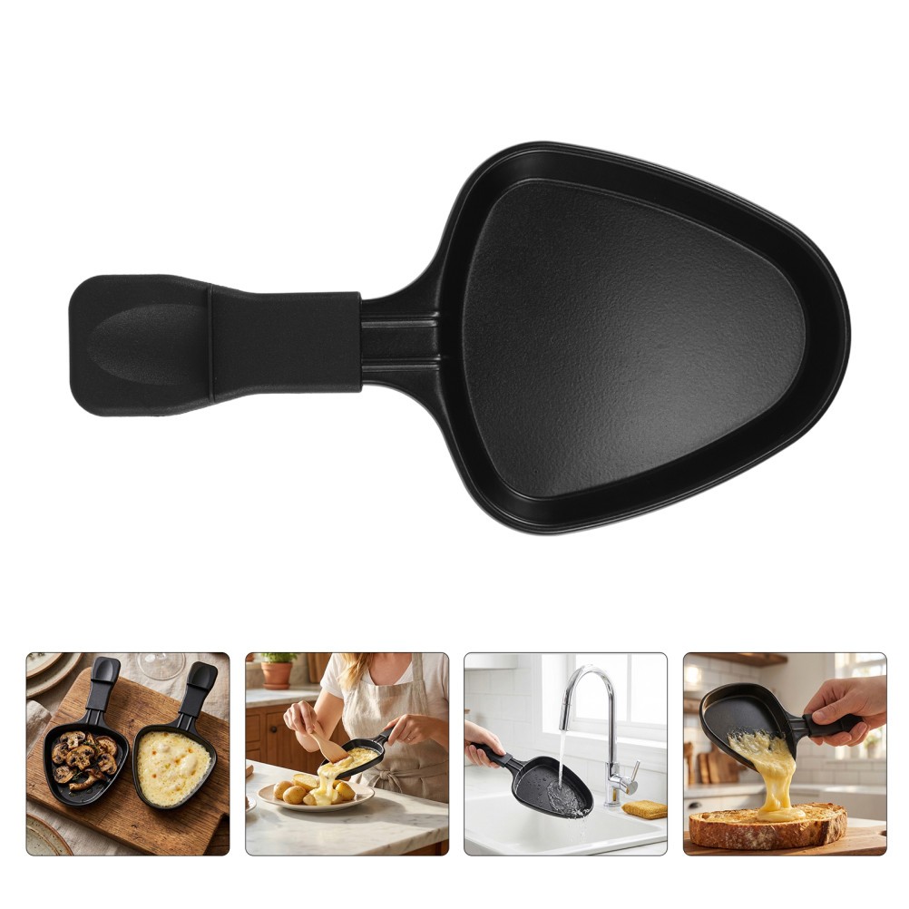 2Pcs Reusable Small Raclette Cheese Pan Non Stick Grill Tray for Indoor Cooking