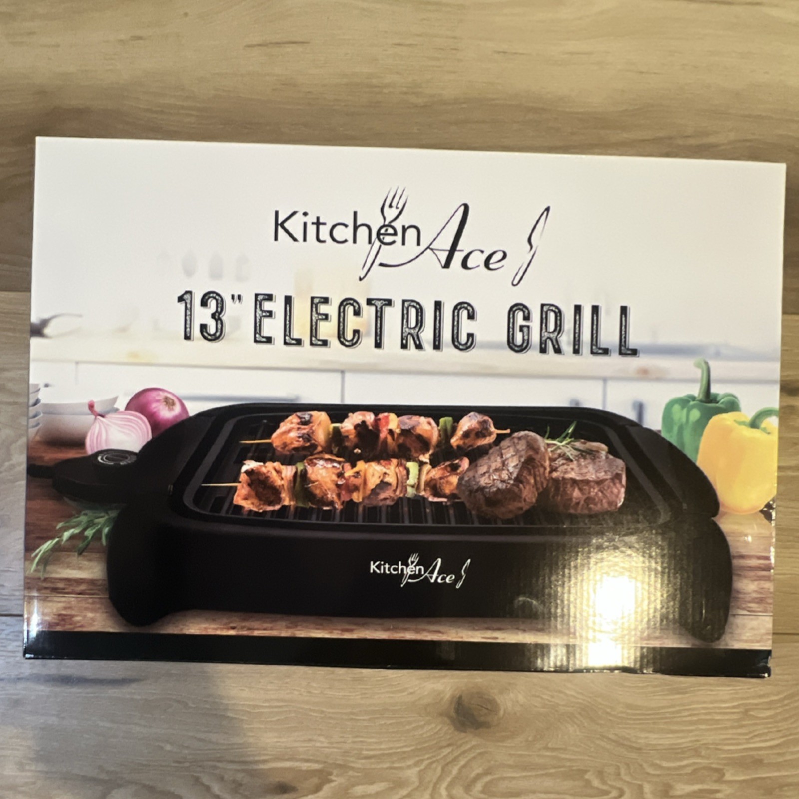 Kitchen Ace 13″ Electric Grill Non-Stick Adjustable Temperature Black