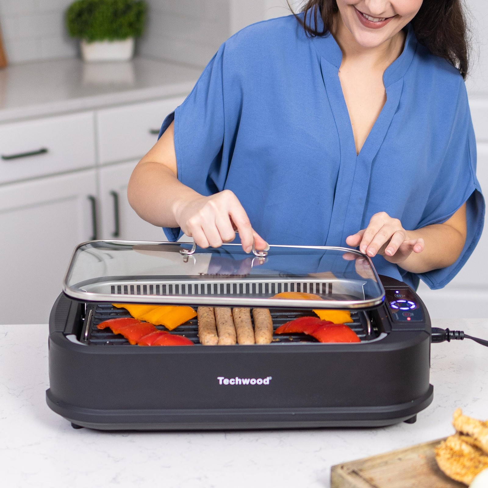 Indoor Smokeless Grill, 1500W Indoor Grill with Tempered Glass Lid, Portable …