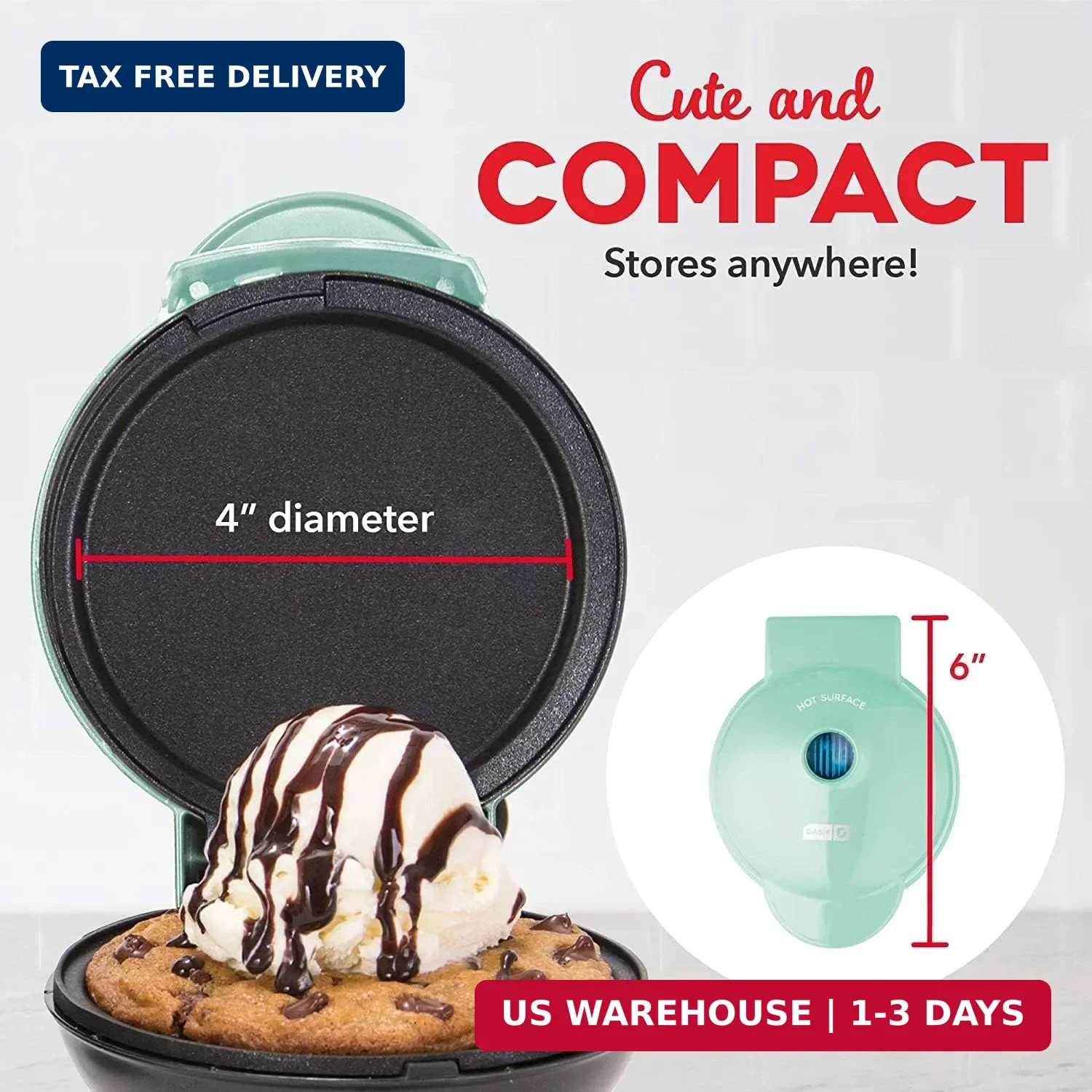 Compact Griddle for Creative Homemade Treats, Nonstick Surface, Quick Heat-Up Sy