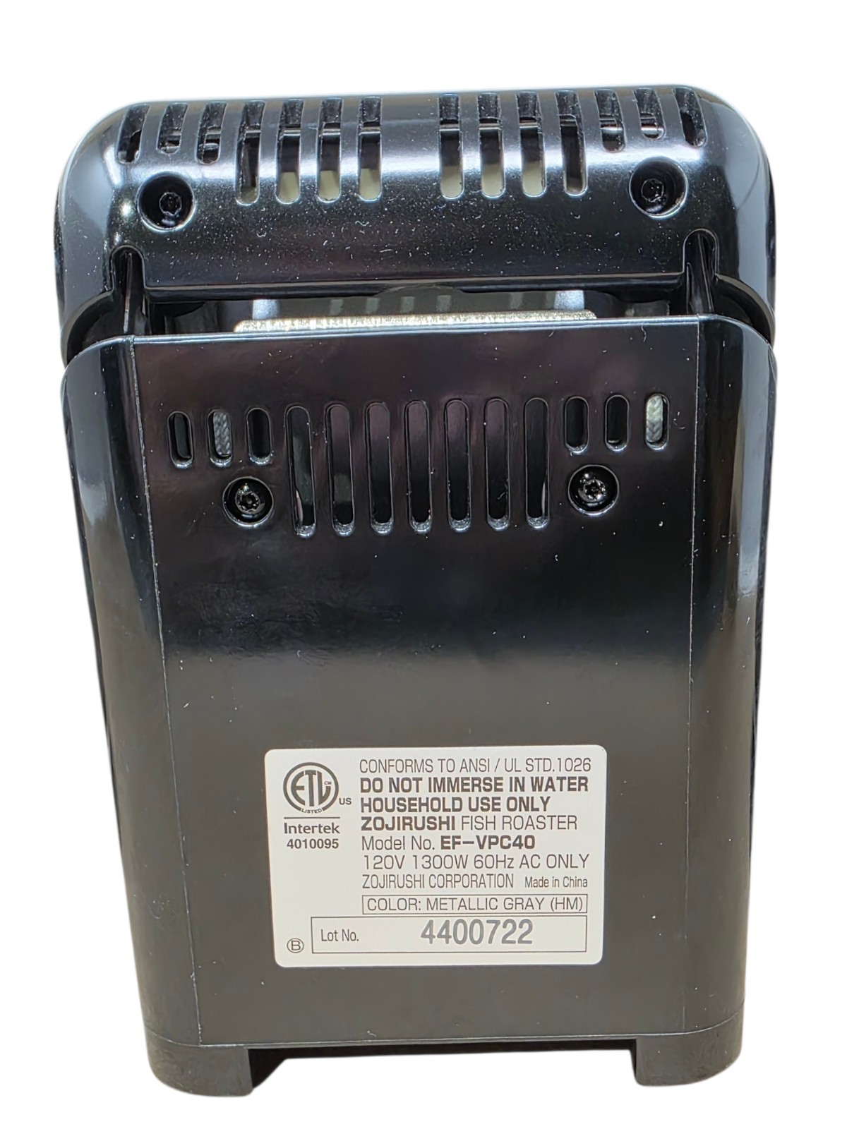 Zojirushi Fish Roaster America EF-VPC40 Fish Roaster Gray Free Shipping