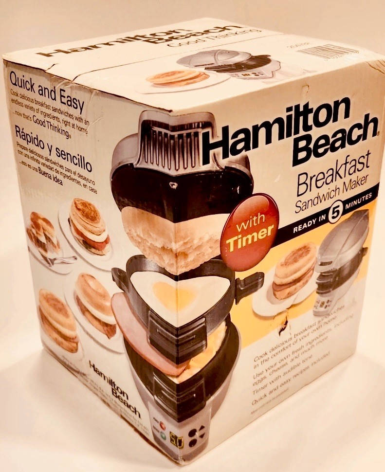 Hamilton Beach 25477G Breakfast Sandwich Maker – Black NEW *