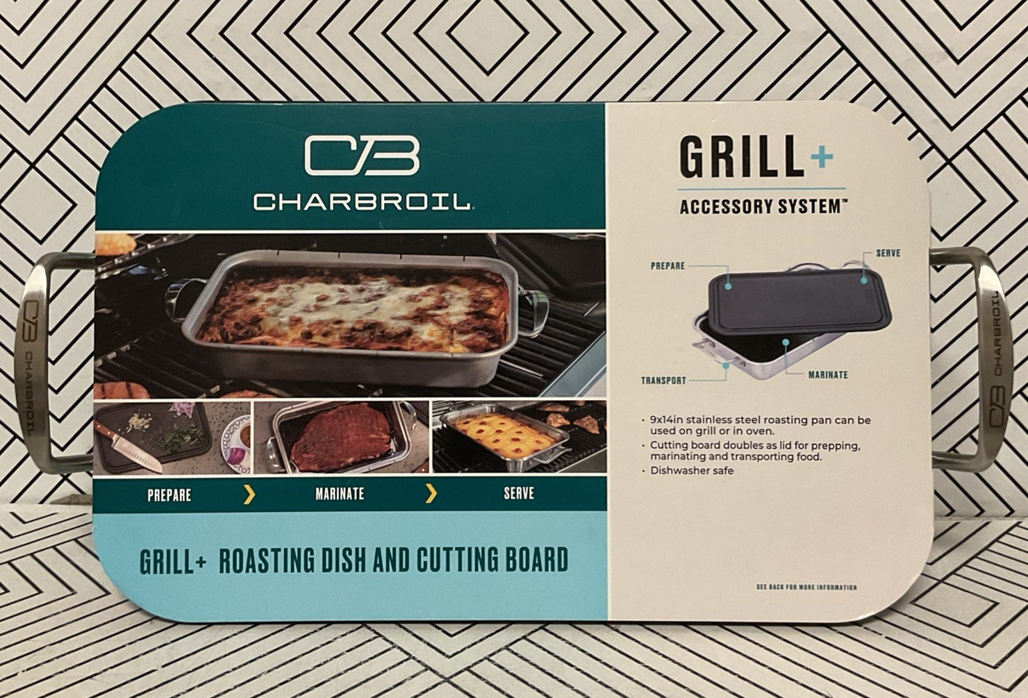 🥥 Char-Broil Deep Dish and Cutting Board Stainless Steel Heat Resistance🆕