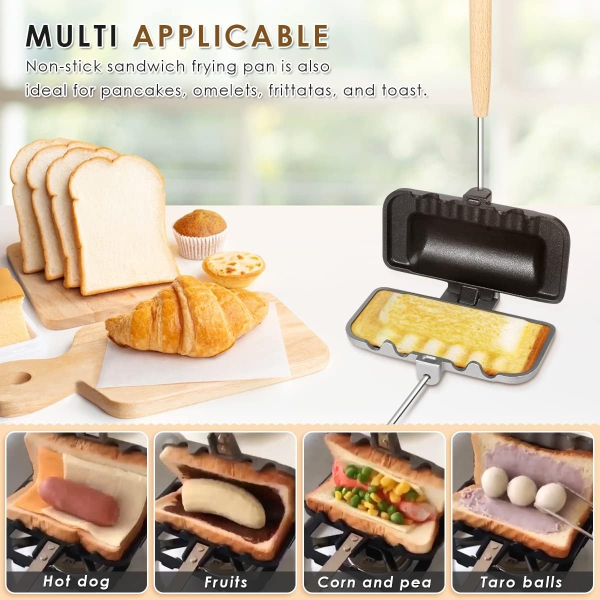 Nonstick Hot Dog Toaster & Sandwich Maker – Perfect for Grilled Cheese & Camping