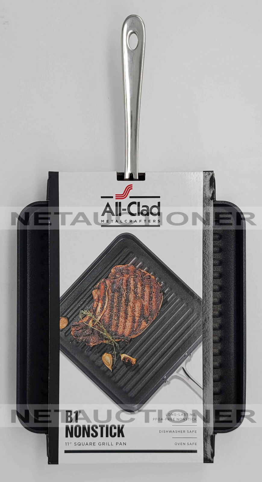 New ALL-CLAD 11″ Hard Anodized B1 Nonstick Square Griddle & Grill Set Bundle