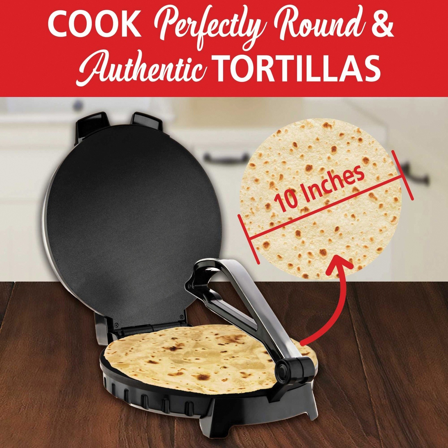 Brentwood Nonstick Electric Tortilla Maker (10 In.), TS-128PT