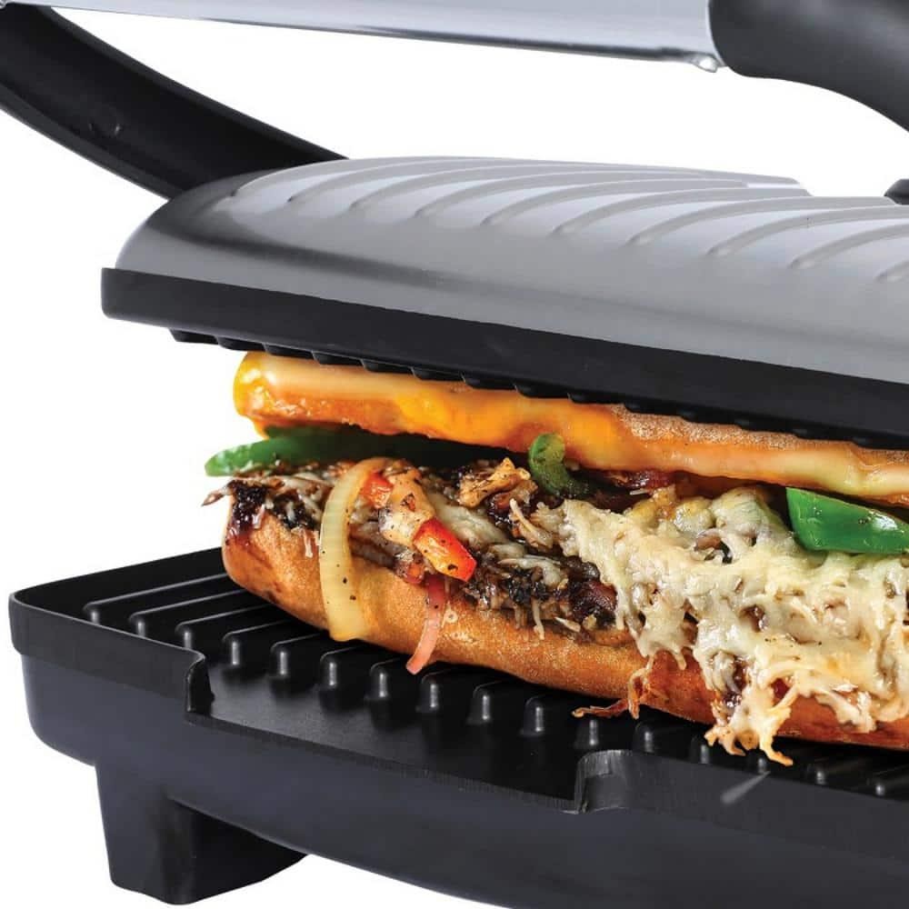 Brentwood Appliances Panini Press 1000-W Nonstick Metallic Floating Lid Compact