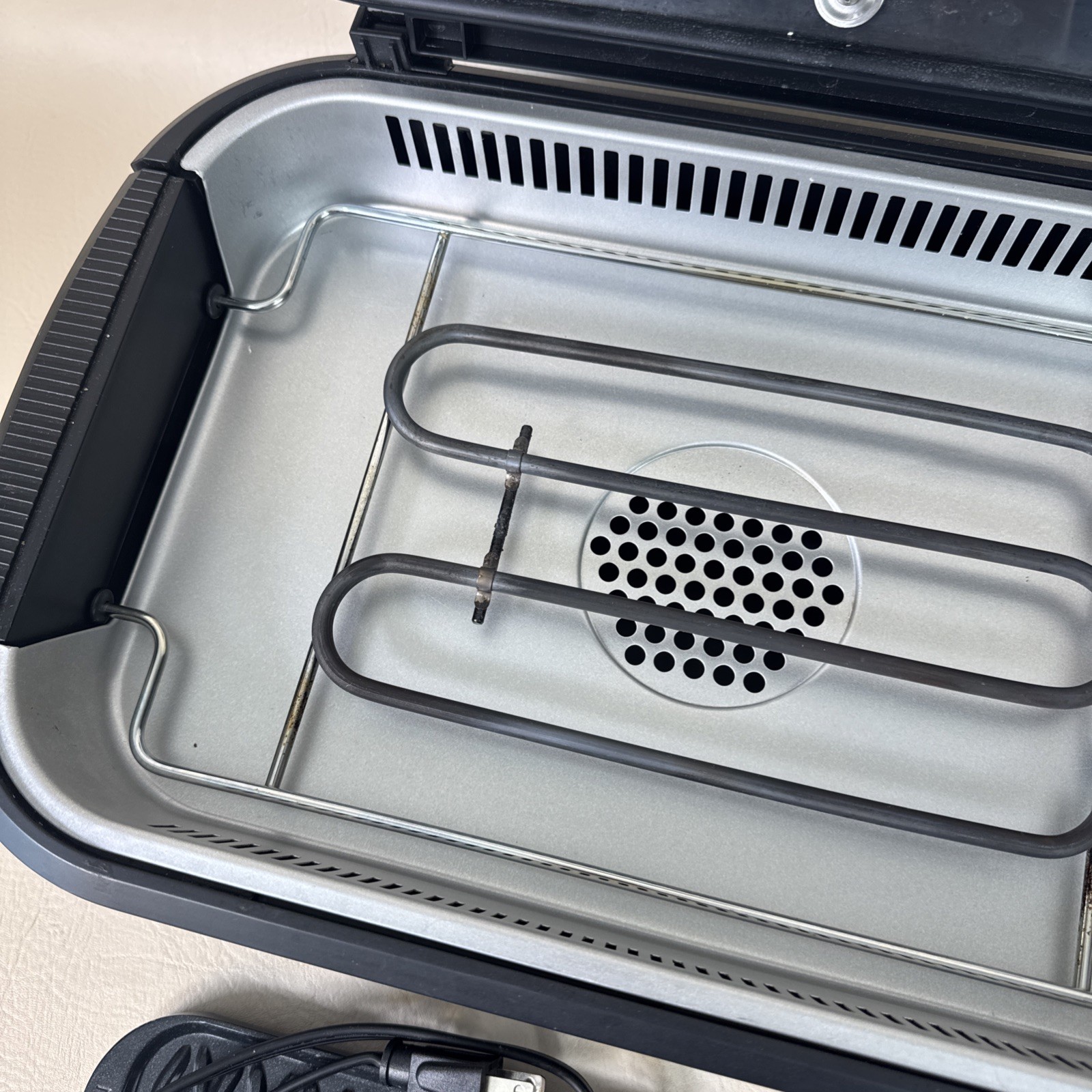 Power XL Indoor Smokeless Grill Pro PG-1500FDR Nonstick Surface Black