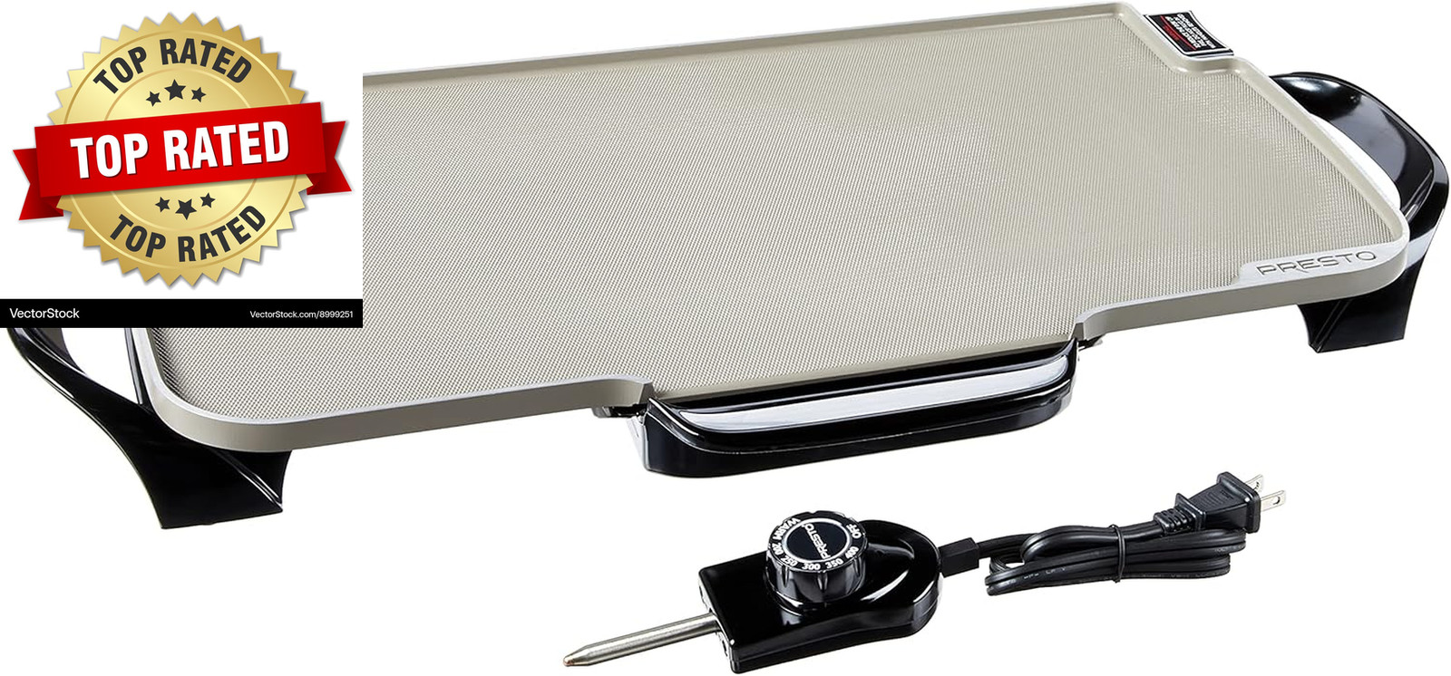 07062-22-Inch Ceramic Removable Handles Electric Griddle, Grey Ceramic