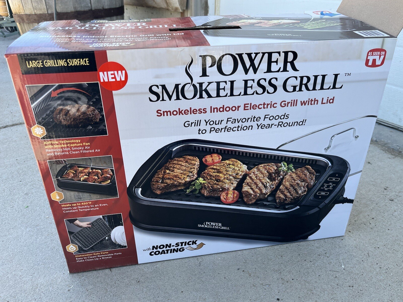 Power Smokeless Grill Model MG-1500 Electric Indoor Grill – All Components w Box