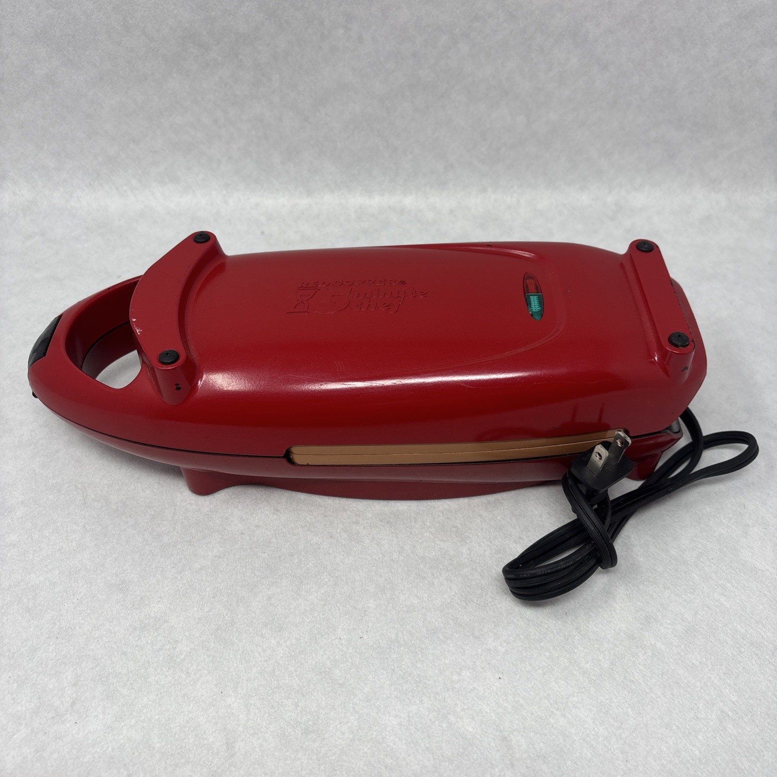 Copper Red 5 Minute Chef Non-Stick Electric Meal Maker Omelet Pizza Snack Tested