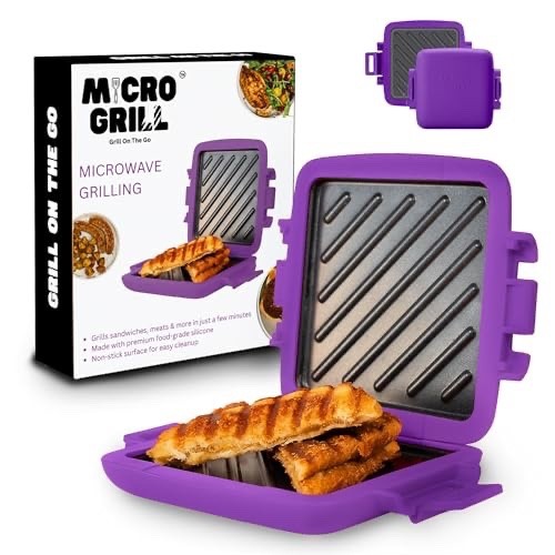 NEW Micro Grill Classic Microwave Sandwich Maker, 3-Min. Grilled Cheese/Panini!