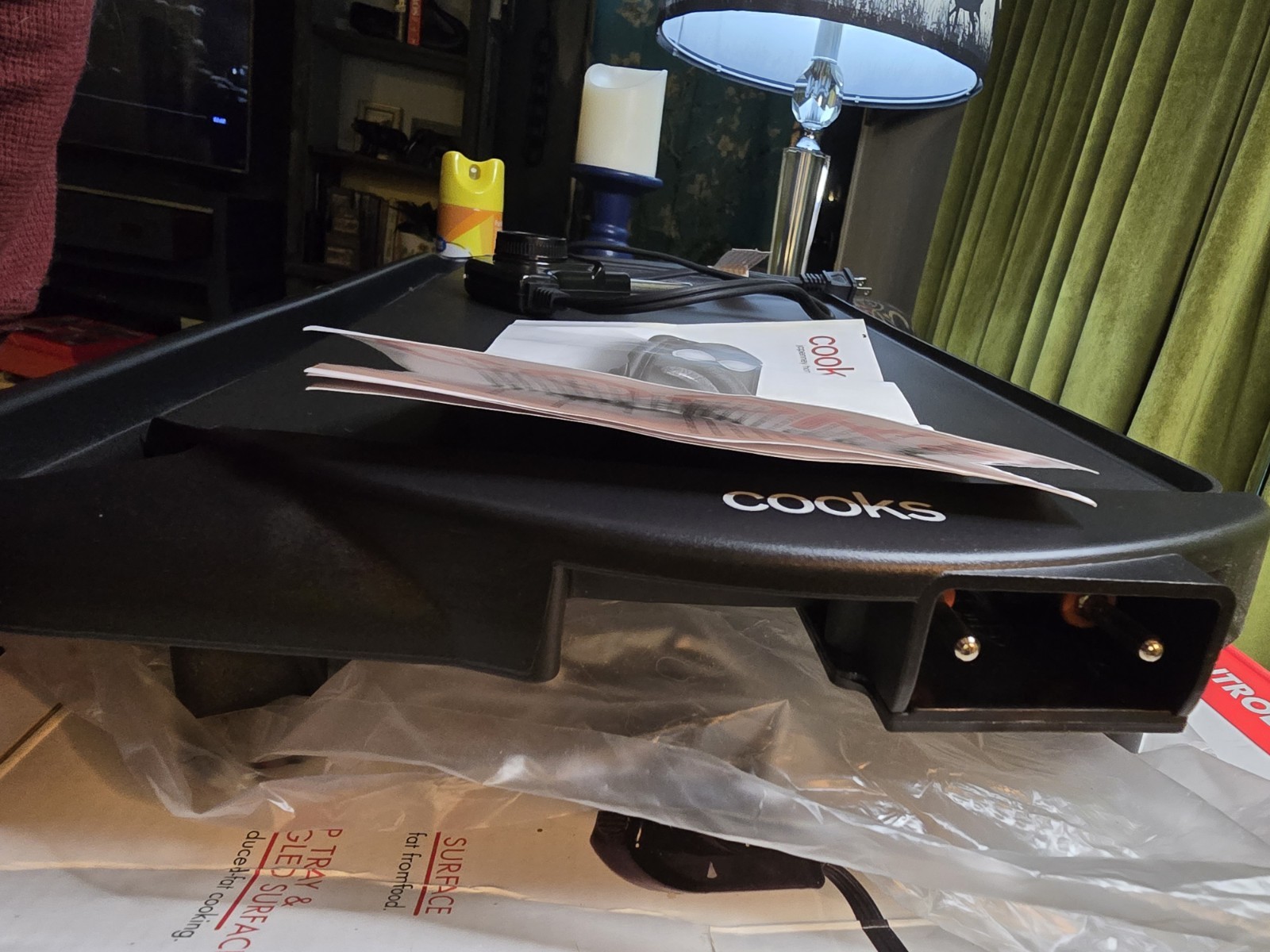 NEW! COOKS X-LARGE FAMILY SIZE 10” X 19” NON-STICK ELECTRIC GRILL GRIDDLE