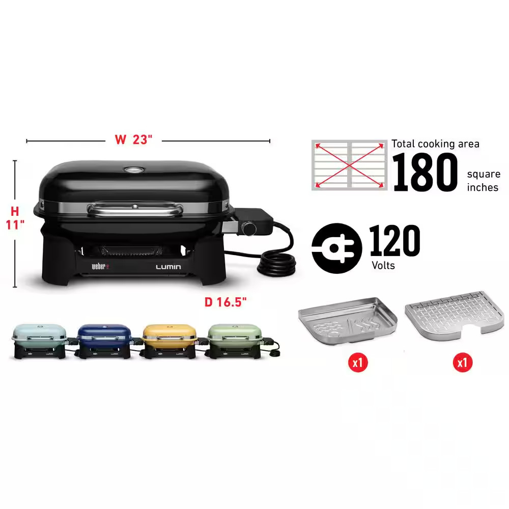 Lumin Compact Portable Electric Grill in Light Green