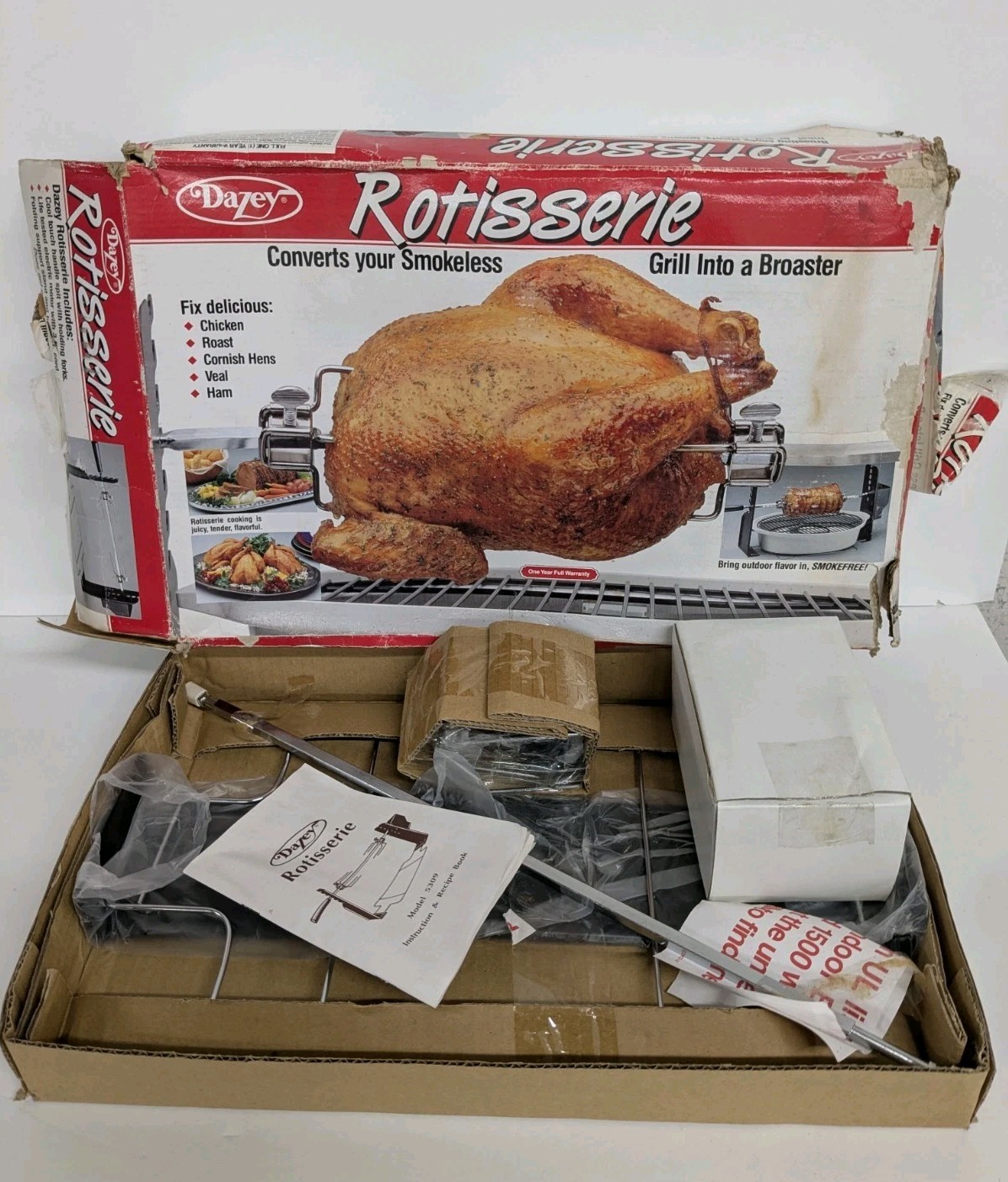 VINTAGE Dazey Rotisserie (53090) Converts Your Smokeless Grill Into A Broaster