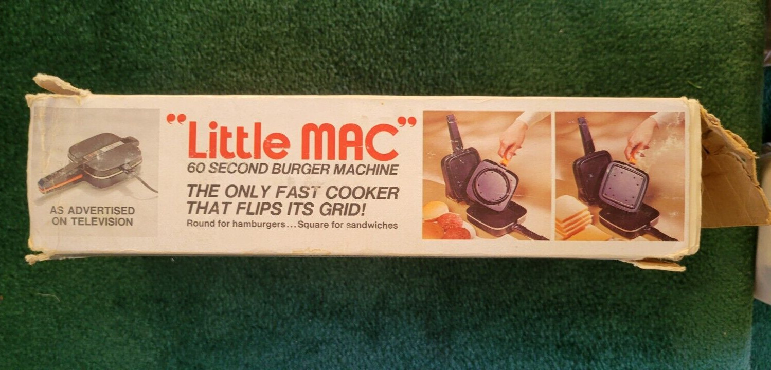 JOE NAMATH “Little Mac” 60 Second Burger Machine Hamburger Maker 2108