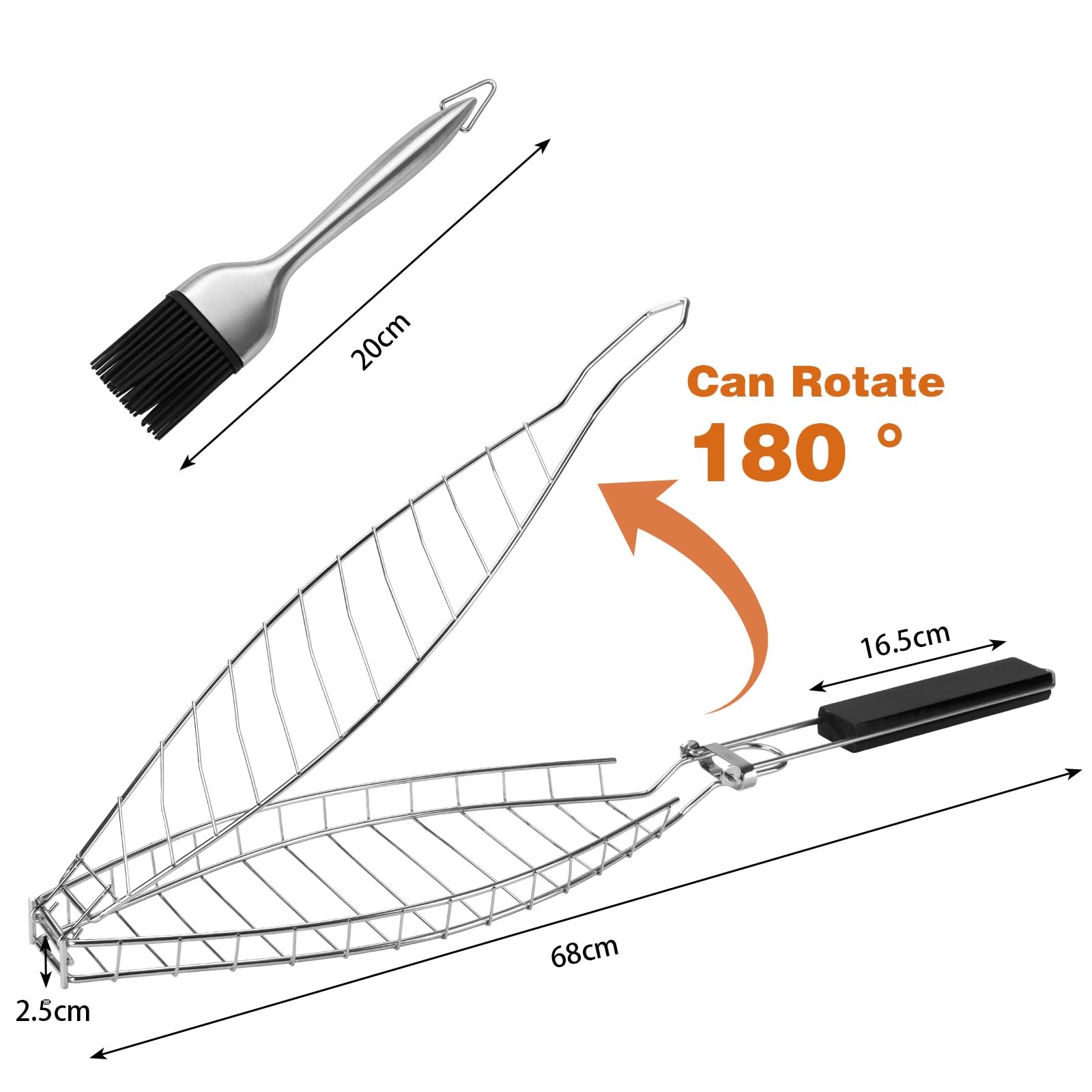 shidaishiye Fish Grill Basket, 25 inch x 6.15 x 1.2 inch, plating