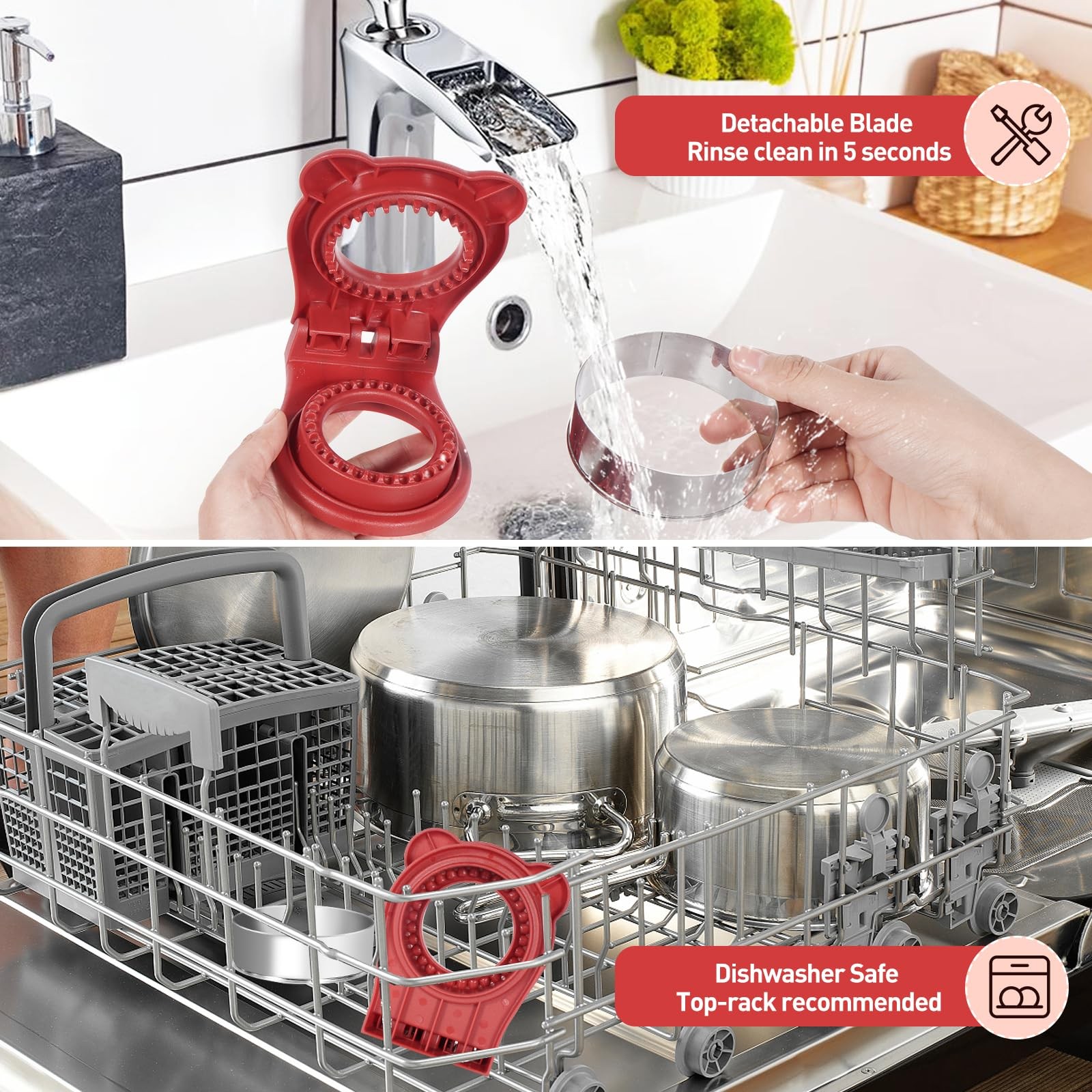 Leak-Proof & BPA-free Sandwich Cutter and Sealer for Peanut Butter&Jelly,Roun…