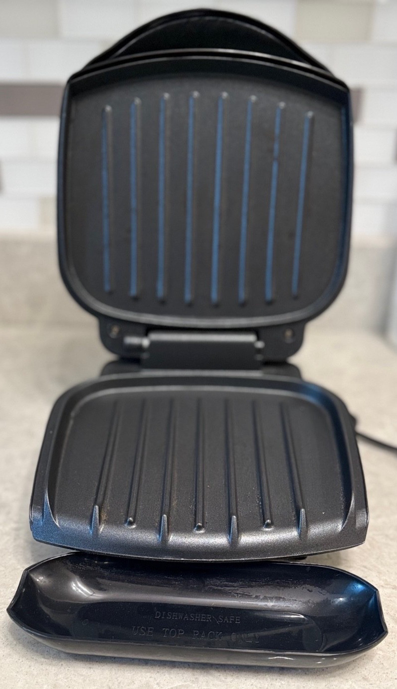 George Foreman 36 sq in Champ Grill GR10B Black Compact with Drip Tray BRAND NEW
