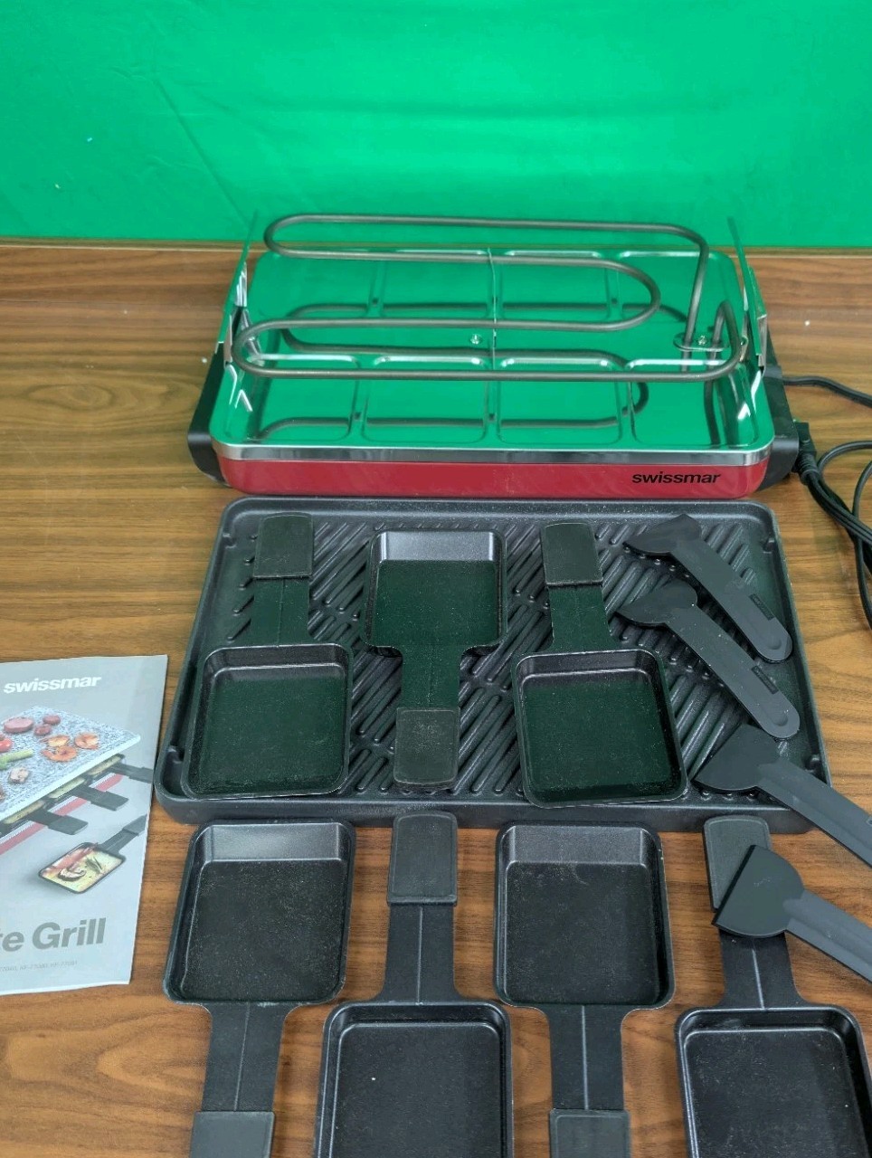 SWISSMAR 8-Person Raclette Party Grill with Cast Aluminum Grill Top KF-77041