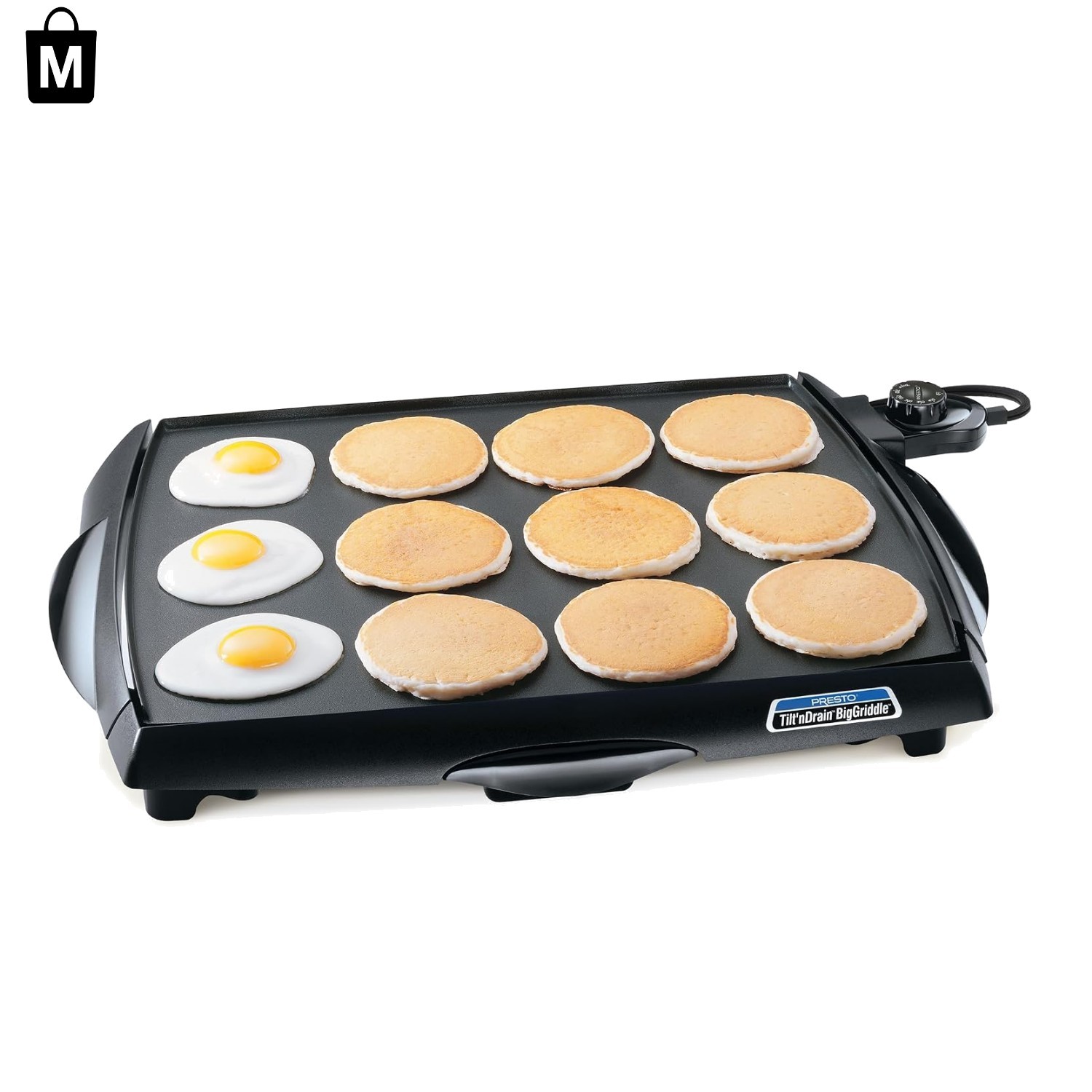Ceramic Nonstick Electric Griddle with Slide-Out Tray – For Breakfast to Dinner